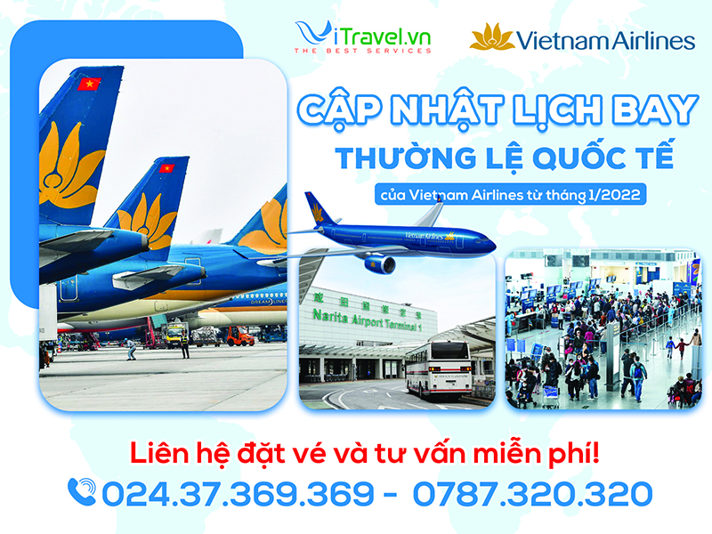 Vietnam Airlines cập nhật lịch bay thường lệ quốc tế từ tháng 1/2022